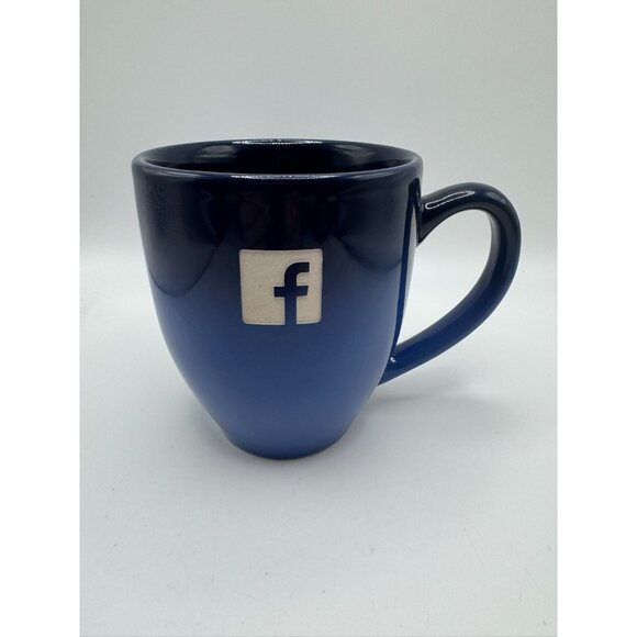 META Facebook Square Logo Blue 2-Tone Ceramic Coffee Mug Cup Advertising Promo - Picture 1 of 9